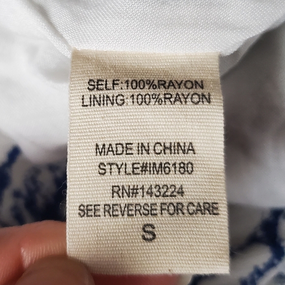 *NWT* ILLA ILLA Floral Wide Leg Jumpsuit Blue White Boho Tiered Ruffle Hem SMALL - Picture 10 of 10